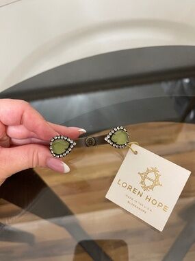 Loren Hope Green Crystal Teardrop Bracelet NWT